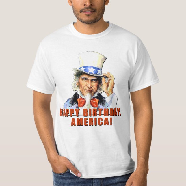 Uncle Sam Happy Birthday America Tshirt (Front)