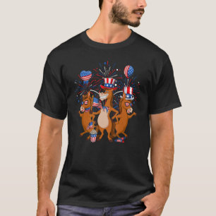 Uncle Sam Horses USA Flag Indepedence Day 4th Of J T-Shirt