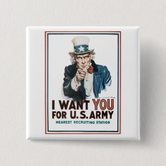 Uncle Sam "I Want YOU!" 15 Cm Square Badge