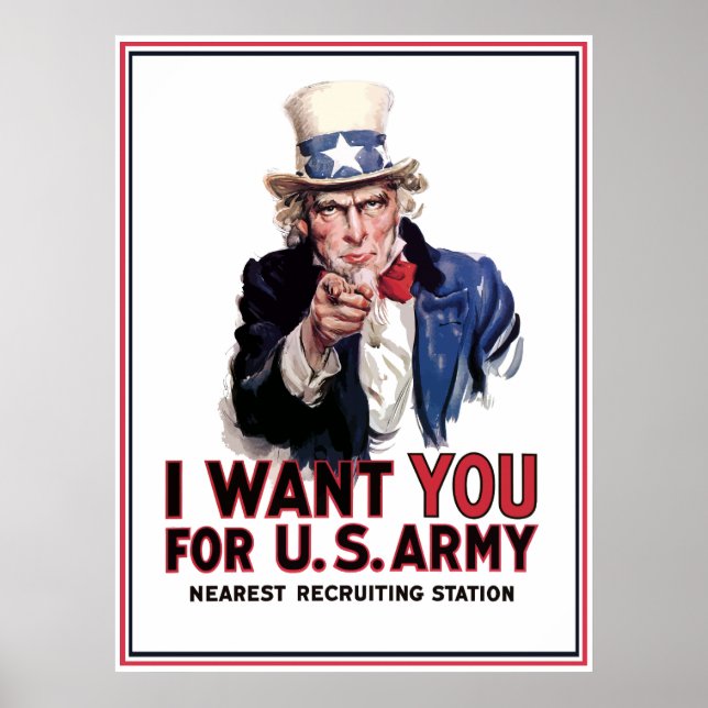Uncle Sam "I Want You" -- Border Poster (Front)