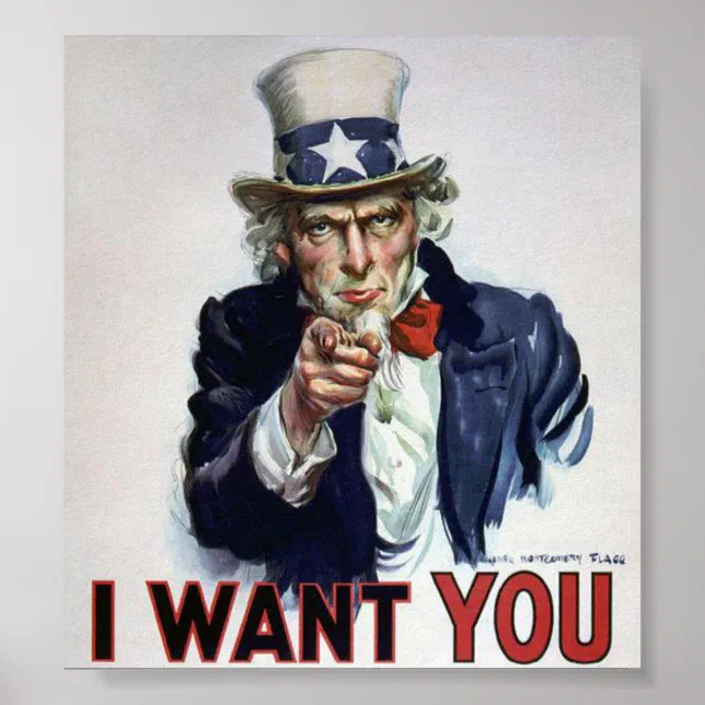 Uncle Sam I want You Poster | Zazzle.co.nz