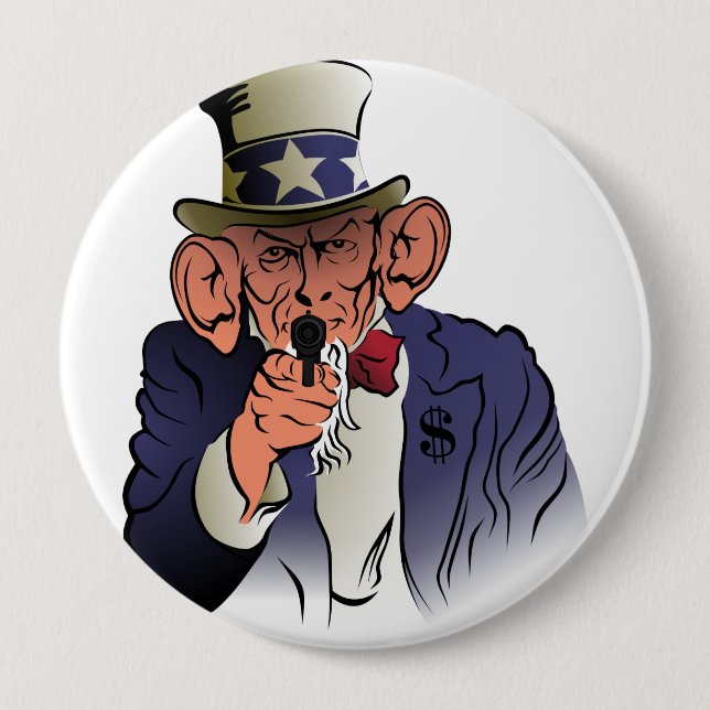 Uncle Sam in colour 10 Cm Round Badge (Front)