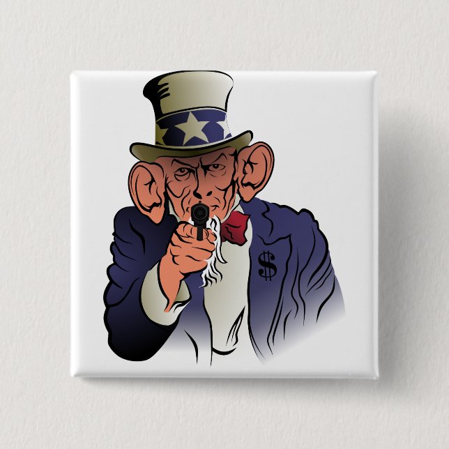 Uncle Sam in colour 15 Cm Square Badge (Front)