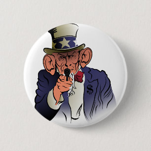 Uncle Sam in colour 6 Cm Round Badge