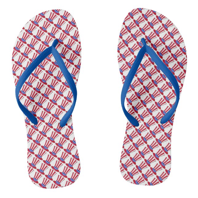 Uncle Sam July 4th USA Patriotic American Flag Jandals (Footbed)