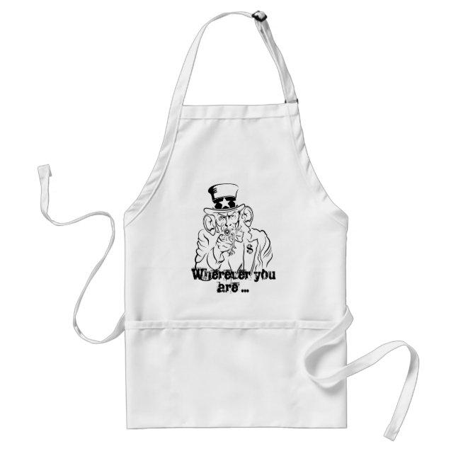 Uncle Sam lauscht Adult Apron (Front)