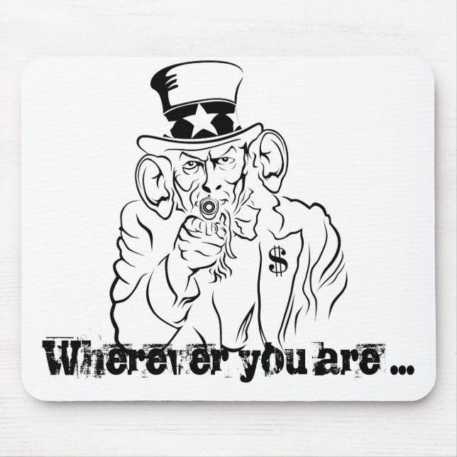 Uncle Sam listening Mouse Pad (Front)