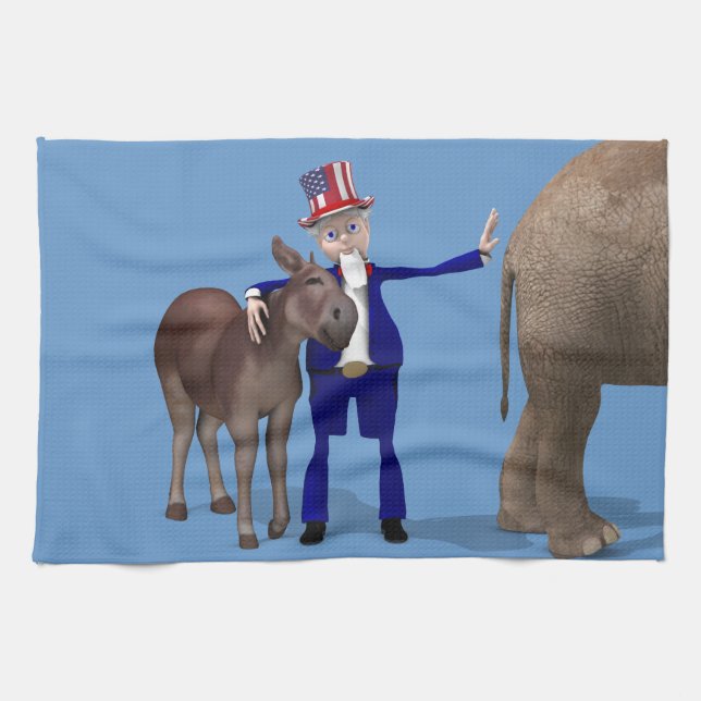 Uncle Sam Loves Donkeys Tea Towel (Horizontal)