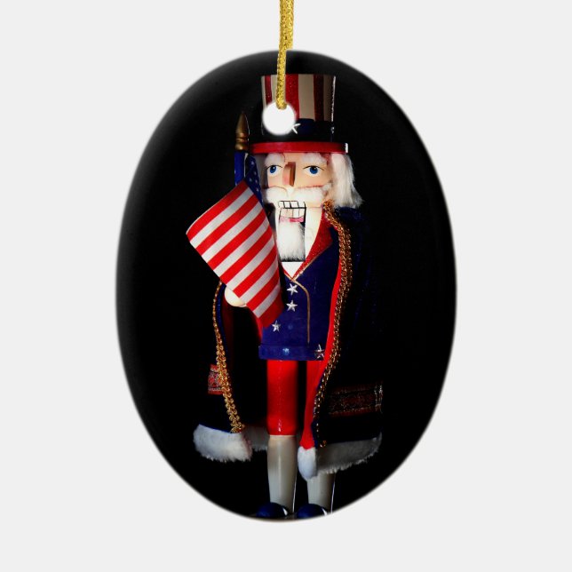 Uncle Sam Nutcracker Ceramic Tree Decoration (Front)