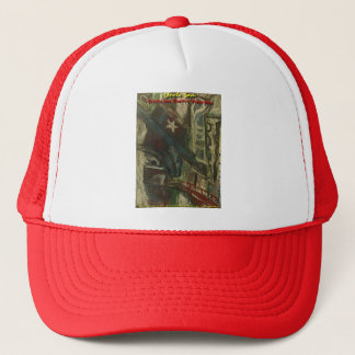 uncle sam over an empty freeway trucker hat