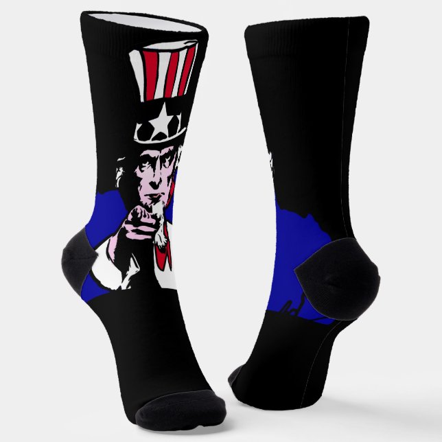 Uncle Sam Patriotic Socks (Angled)