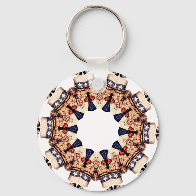 Uncle Sam Pointing Finger Kaleidoscope Key Ring (Front)