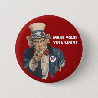 Uncle Sam Prohibition Party 6 Cm Round Badge