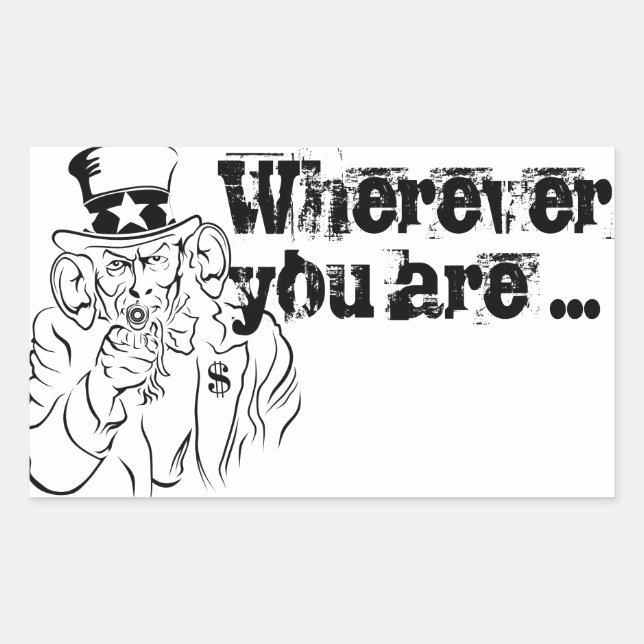 Uncle Sam Rectangular Sticker (Front)