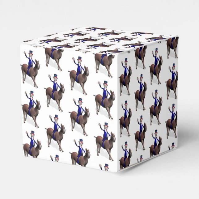 Uncle Sam Riding On Donkey Favour Box (Front Side)