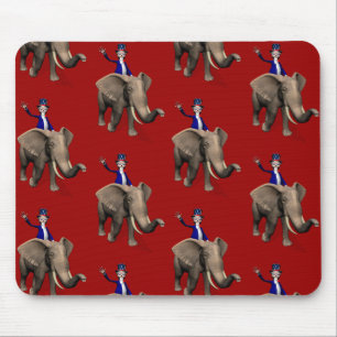 Uncle Sam Riding On Elephant Mouse Pad