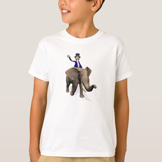 Uncle Sam Riding On Elephant T-Shirt (Front)