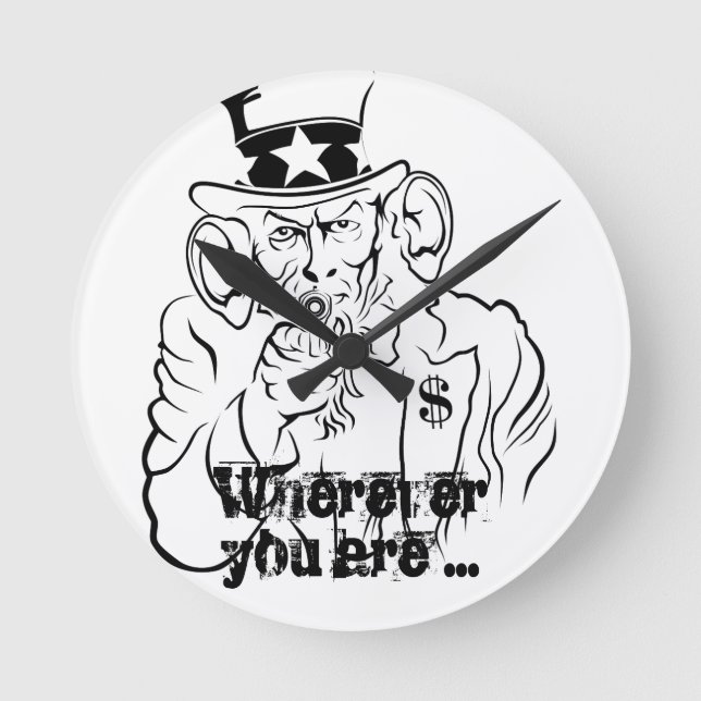 Uncle Sam Round Clock (Front)