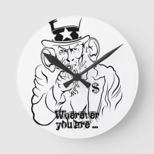 Uncle Sam Round Clock