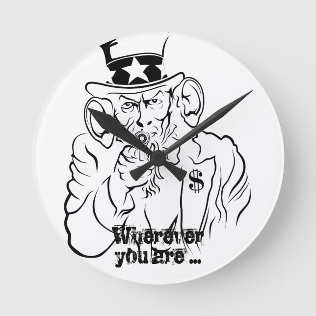 Uncle Sam Round Clock (Front)