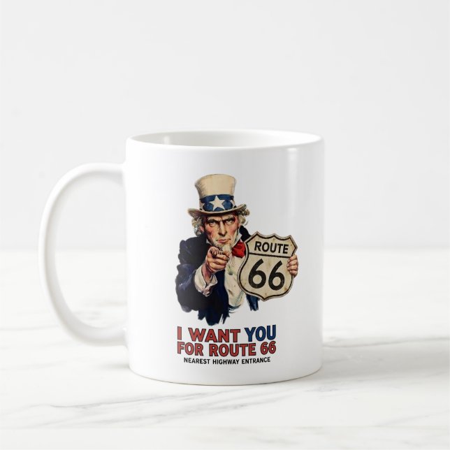 Uncle Sam Route 66 Coffee Mug (Left)