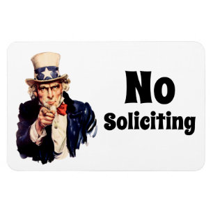 Uncle Sam Says No Soliciting Magnet