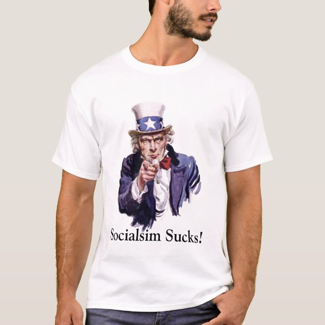 uncle-sam, Socialsim Sucks! T-Shirt (Front)