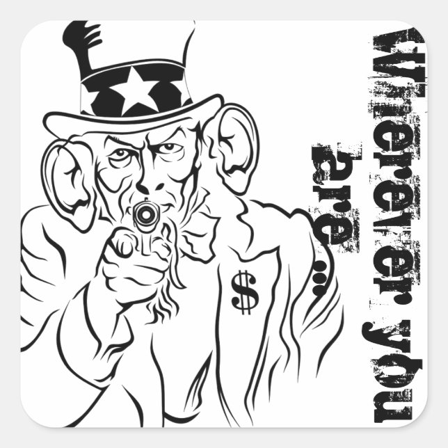 Uncle Sam Square Sticker (Front)
