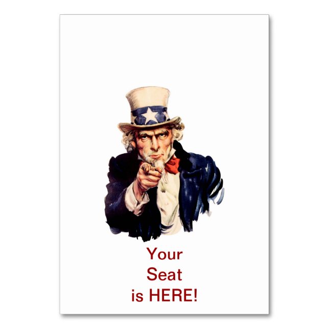 Uncle Sam Table Place Card (Front)