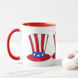 Uncle Sam Top Hat July 4th Fourth USA Patriotic Mug