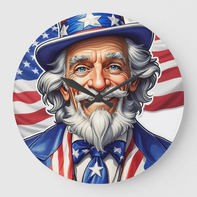 Uncle Sam USA Large Clock (Front)