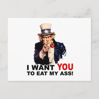 Uncle Sam WANT YOU EAT MY ASS Postcard
