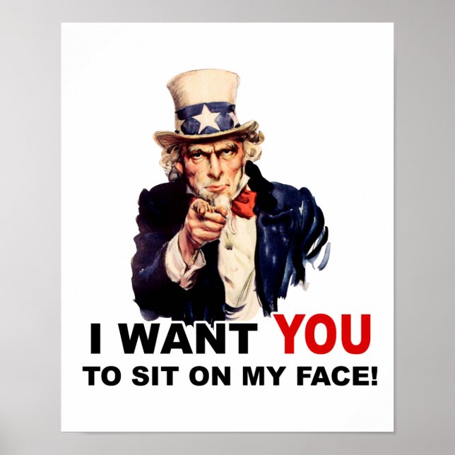 Uncle Sam WANT YOU SIT ON FACE Poster (Front)
