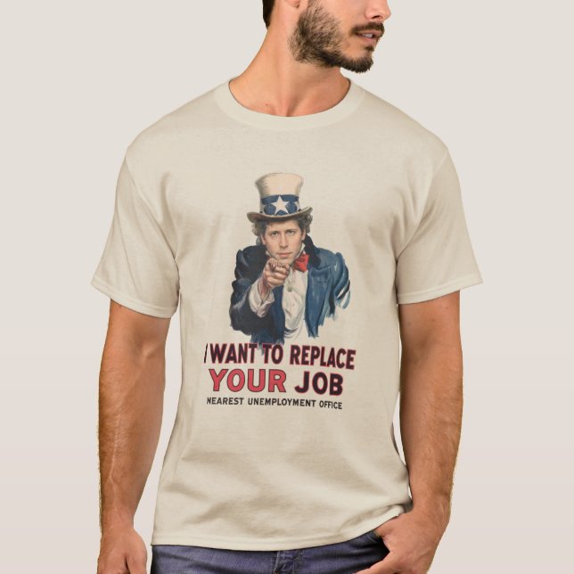 Uncle Sam Wants to Replace Your Job With AI T-Shirt (Front)