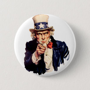 Uncle Sam Wants You! 6 Cm Round Badge