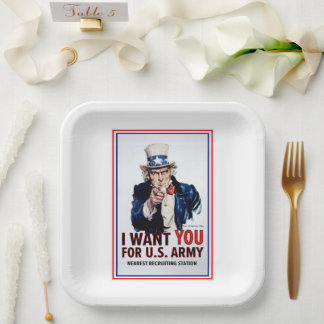 Uncle Sam Wants You. Paper Plate