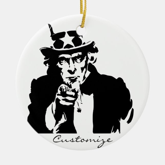 Uncle Sam Wants You Thunder_Cove Ceramic Tree Decoration (Front)