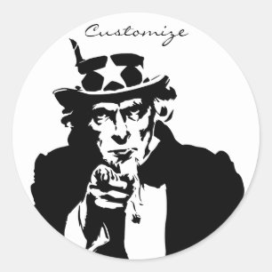 Uncle Sam Wants You Thunder_Cove Classic Round Sticker