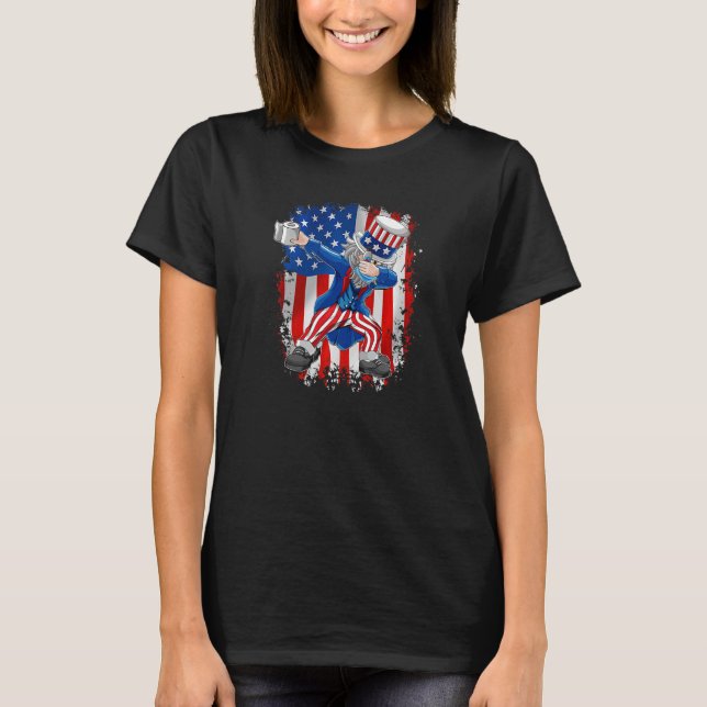 Uncle Sam With Mask  4th Of July T-Shirt (Front)