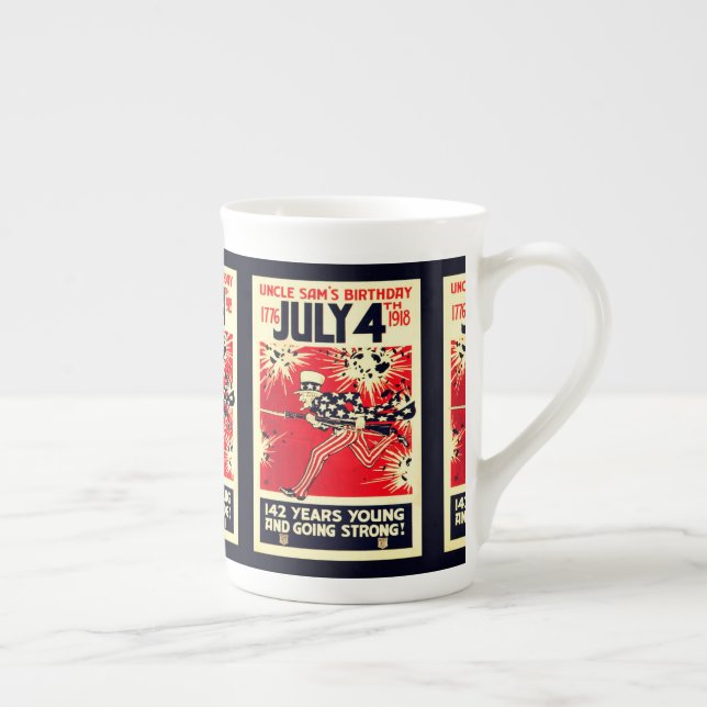 Uncle Sam's 142nd Birthday Bone China Mug (Right)