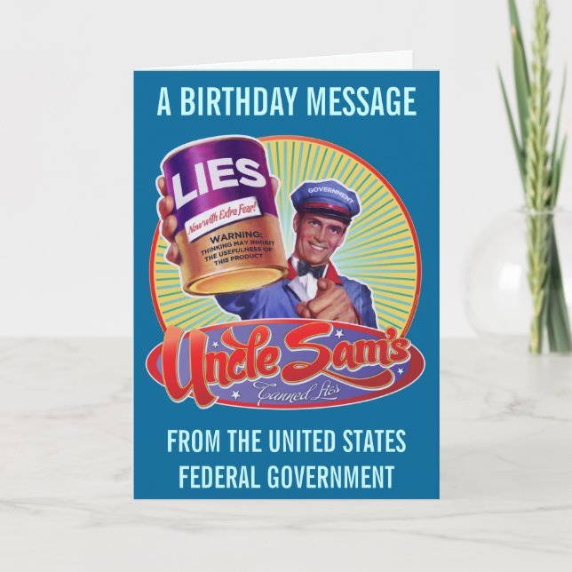 Uncle Sam's Canned Lies Card (Front)