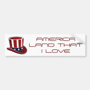 Uncle Sam's Hat "LAND THAT I LOVE" Sticker
