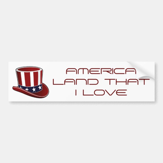 Uncle Sam's Hat "LAND THAT I LOVE" Sticker (Front)