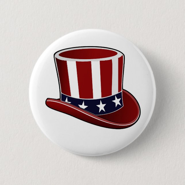 Uncle Sam's Hat Patriotic Button (Front)