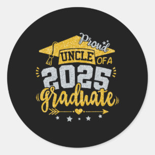 Uncle Senior 2025 Proud Uncle Of A Cl Of 2025 Grad Classic Round Sticker