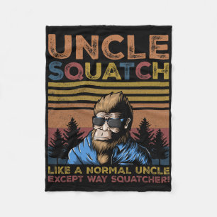 Uncle Squatch - Bigfoot Uncle Fathers Day Yeti Sas Fleece Blanket