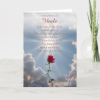 Uncle Sympathy Condolence with Poem Red Rose