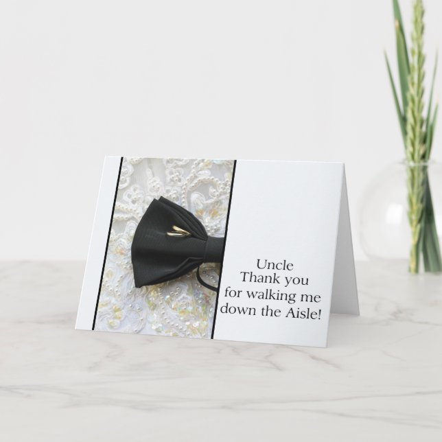 Uncle    Thanks for Walking me down Aisle Thank You Card (Front)