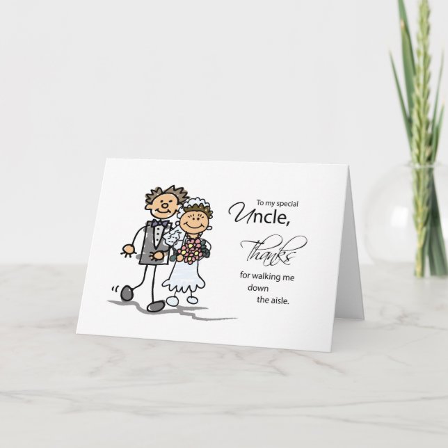 Uncle, Thanks for Walking Me Down the Aisle Man Thank You Card (Front)
