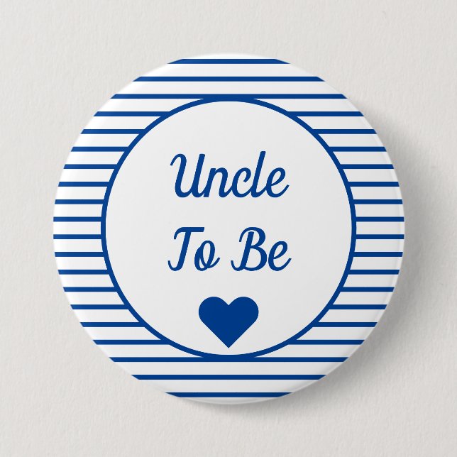 Uncle To Be Baby Shower Button (Front)